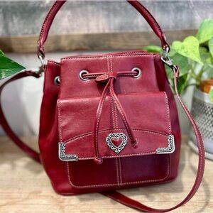 Relic Red Leather Bucket Purse